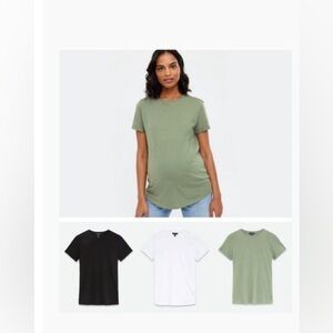 NWT 3-Pack Cotton Maternity Short Sleeve Tops in Size US 4